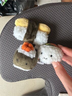 Jellycat Plush Sushi Trio in White, Green, Orange, Yellow